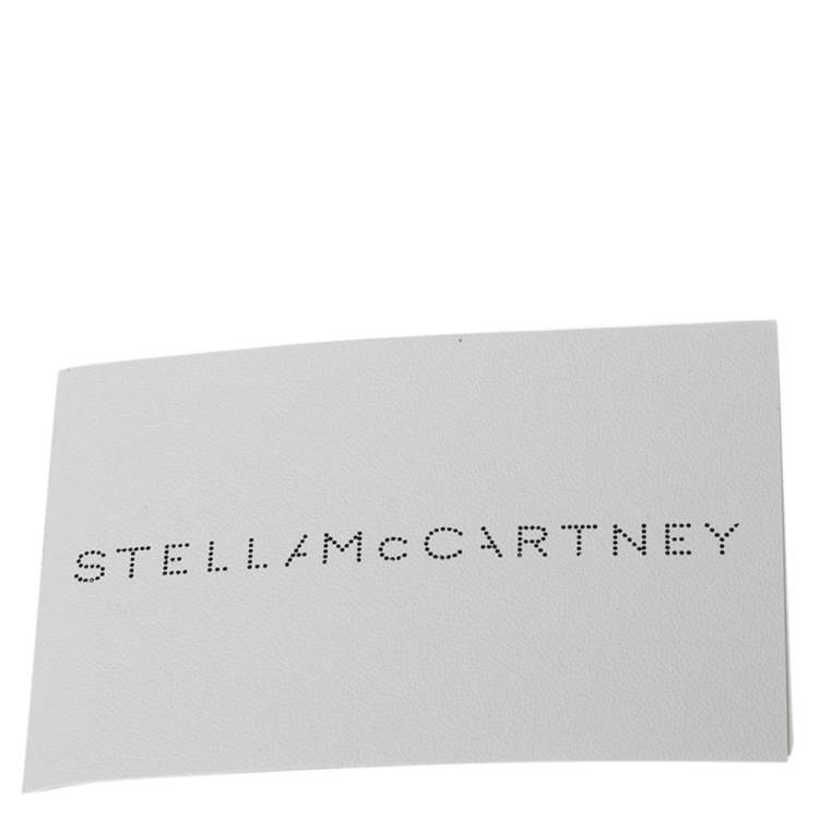 Pre Owned Stella McCartney Black Crocodile Embossed Faux Leather Logo Shoulder Bag 