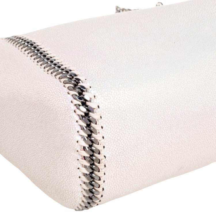 Pre Owned Stella McCartney White Iridescent Faux-Leather Reversible Tote 