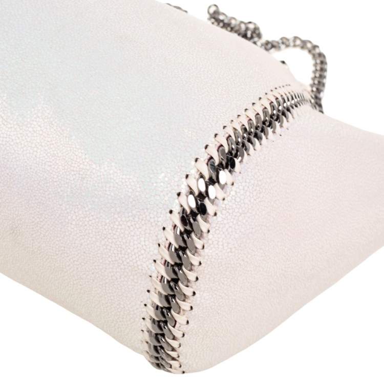 Pre Owned Stella McCartney White Iridescent Faux-Leather Reversible Tote 