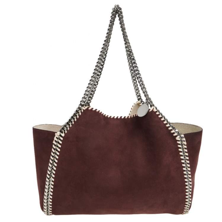 Pre Owned Stella McCartney White Iridescent Faux-Leather Reversible Tote 