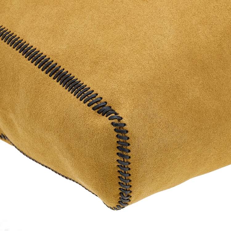 Pre Owned Stella McCartney Mustard/Black Faux Suede and Faux Leather Falabella Reversible Tote