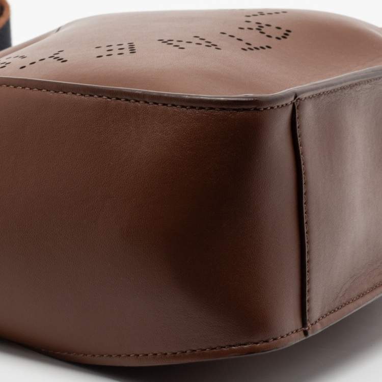 Pre Owned Stella McCartney Brown Faux Leather Stella Logo Crossbody Bag