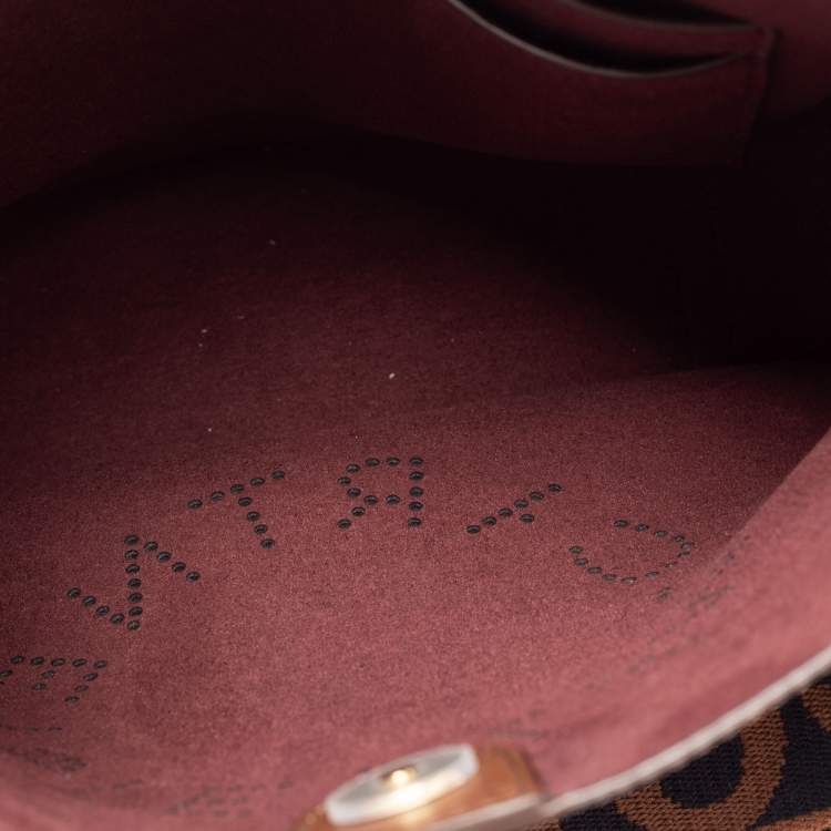 Pre Owned Stella McCartney Brown Faux Leather Stella Logo Crossbody Bag