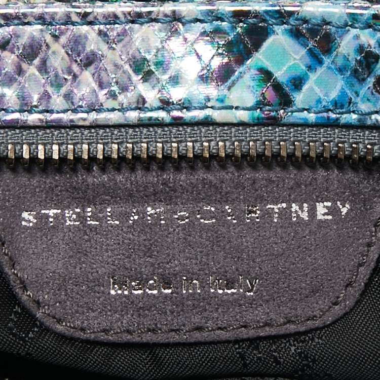 Pre Owned Stella McCartney Multicolor Faux Python Leather Falabella Fluo Fold-Over Zip Clutch