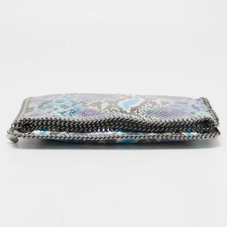 Pre Owned Stella McCartney Multicolor Faux Python Leather Falabella Fluo Fold-Over Zip Clutch