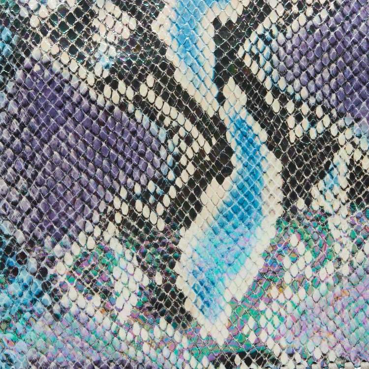 Pre Owned Stella McCartney Multicolor Faux Python Leather Falabella Fluo Fold-Over Zip Clutch