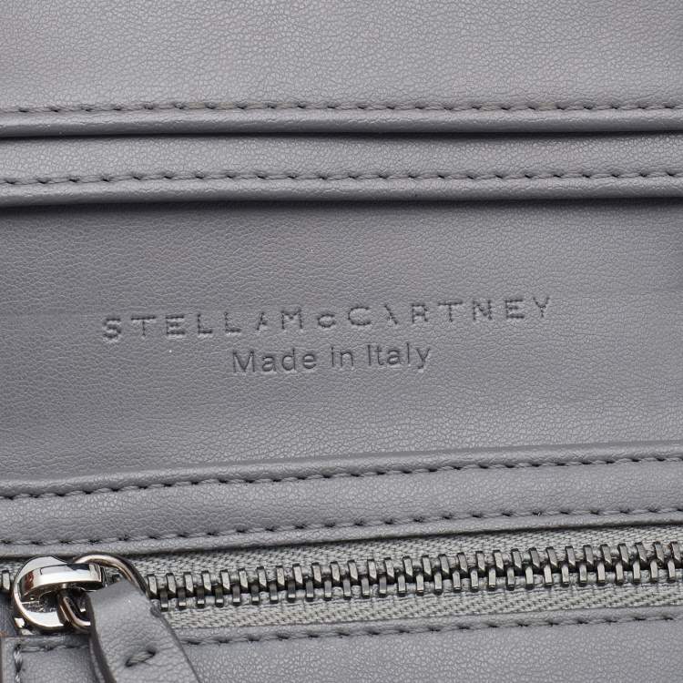Pre Owned Stella McCartney Grey Faux Leather Falabella Small Flap Wallet