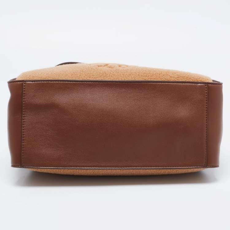 مملوكة مسبقًا Stella McCartney Brown/Beige Shearling and Leather Teddy Logo Tote