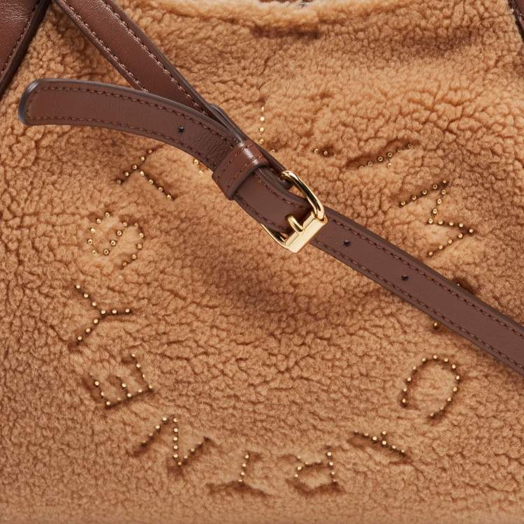 مملوكة مسبقًا Stella McCartney Brown/Beige Shearling and Leather Teddy Logo Tote