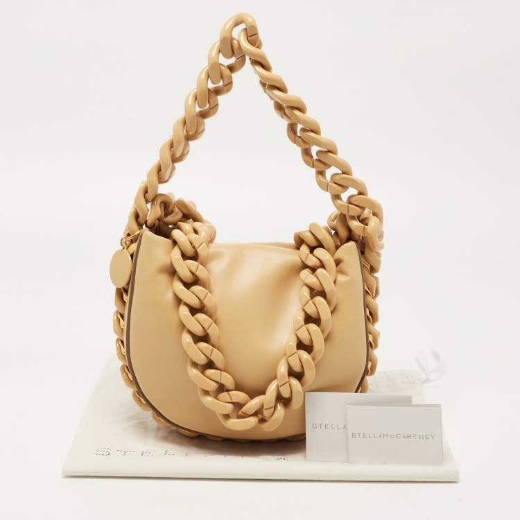 Pre Owned Stella McCartney Beige Faux Leather Small Puffy Shoulder Bag