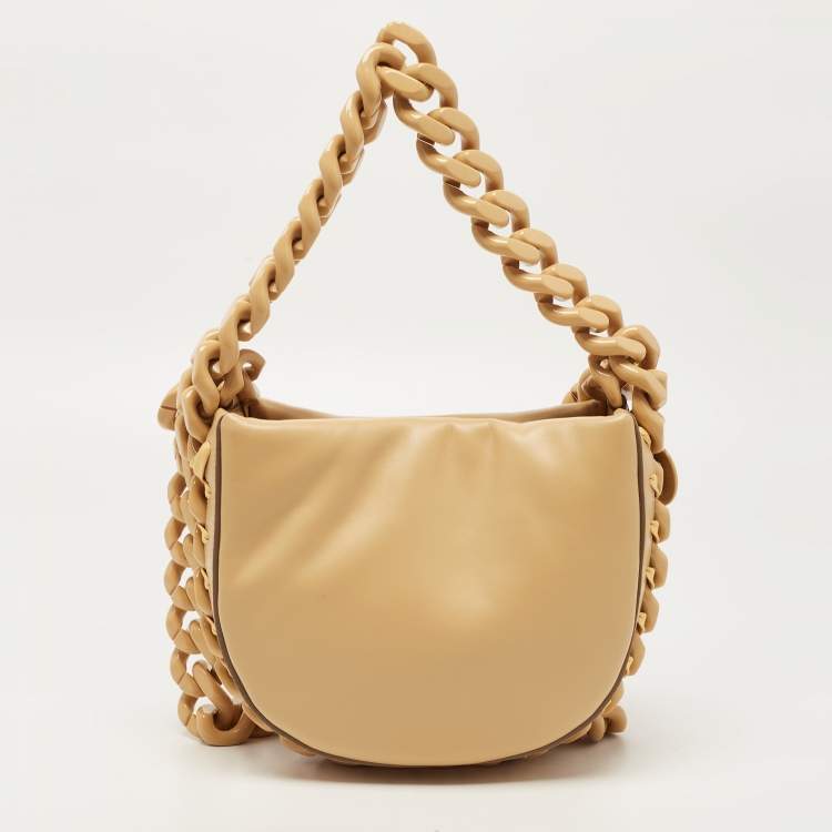 Pre Owned Stella McCartney Beige Faux Leather Small Puffy Shoulder Bag