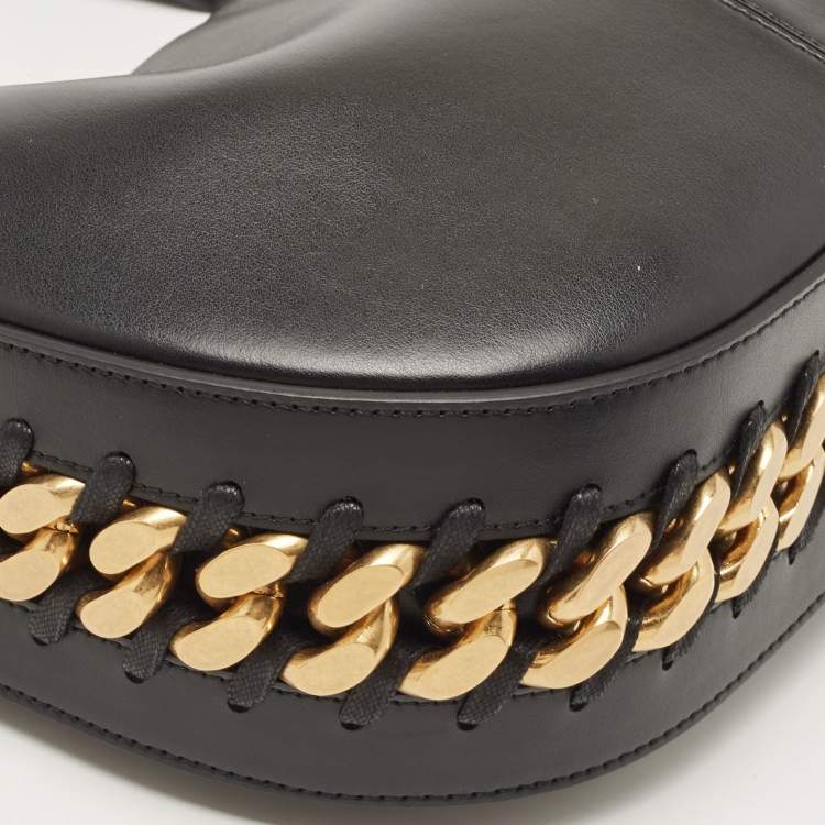 Pre Owned Stella McCartney Black Faux Leather Medium Frayme Shoulder Bag