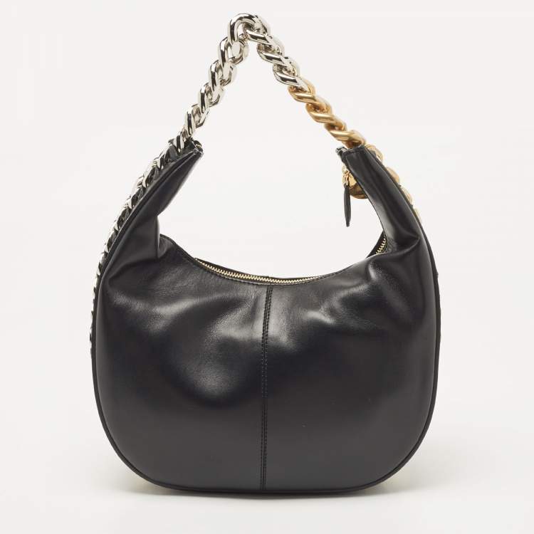 Pre Owned Stella McCartney Black Faux Leather Medium Frayme Shoulder Bag