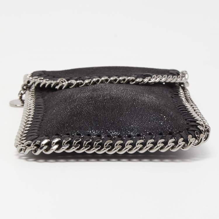 Pre Owned Stella McCartney Black Faux Leather Falabella Phone Crossbody Bag
