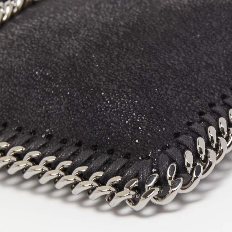 Pre Owned Stella McCartney Black Faux Leather Falabella Phone Crossbody Bag