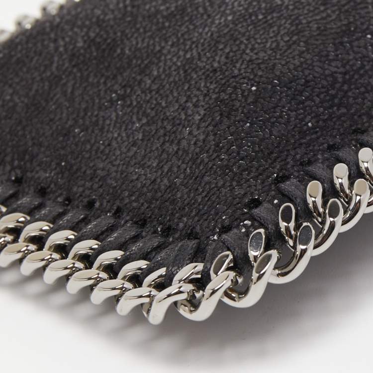Pre Owned Stella McCartney Black Faux Leather Falabella Phone Crossbody Bag