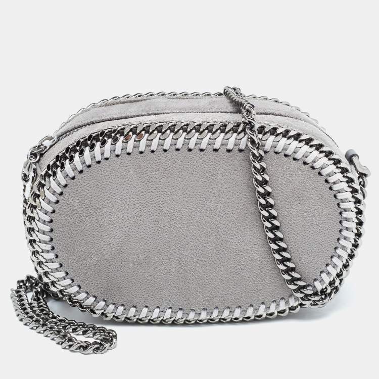 مملوكة مسبقًا Stella McCartney Grey Faux Suede Oval Falabella Crossbody Bag