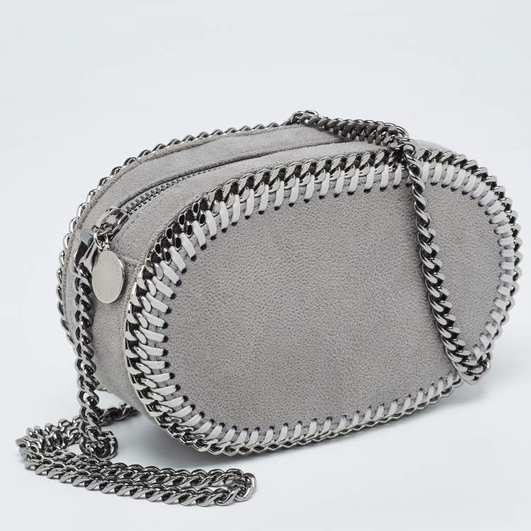 مملوكة مسبقًا Stella McCartney Grey Faux Suede Oval Falabella Crossbody Bag