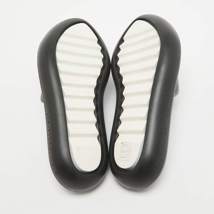 Pre Owned Stella McCartney Black Faux Leather Slides Size 38