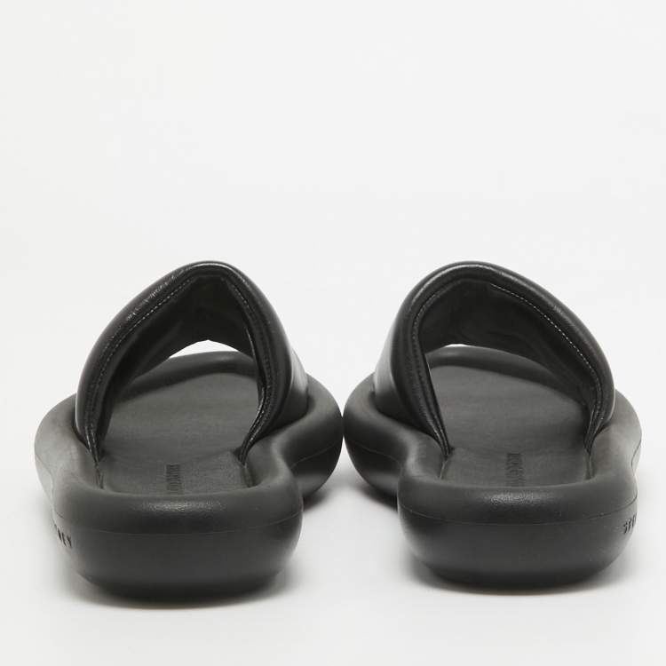 Pre Owned Stella McCartney Black Faux Leather Slides Size 38