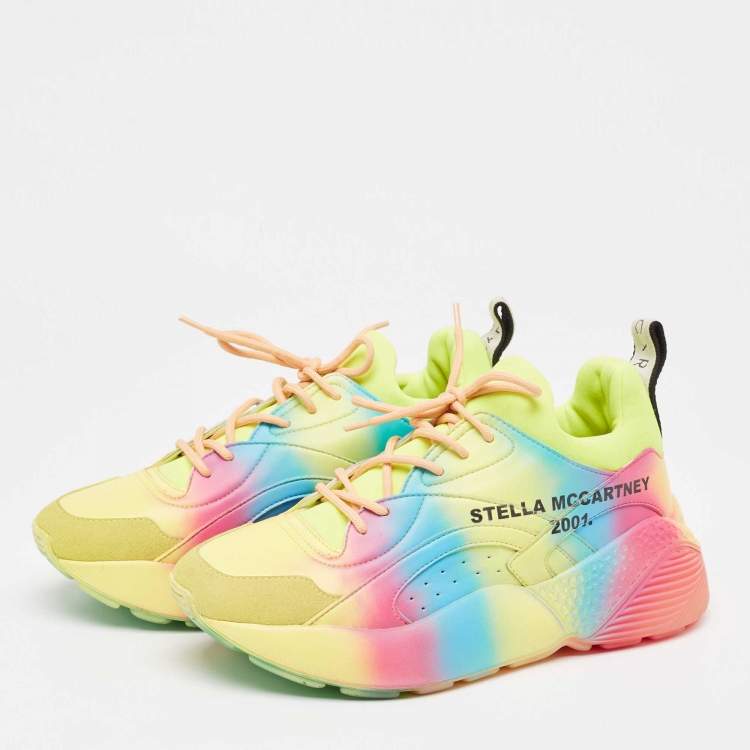 Pre Owned Stella McCartney Faux Leather Eclypse Lace Up Sneakers Size 39