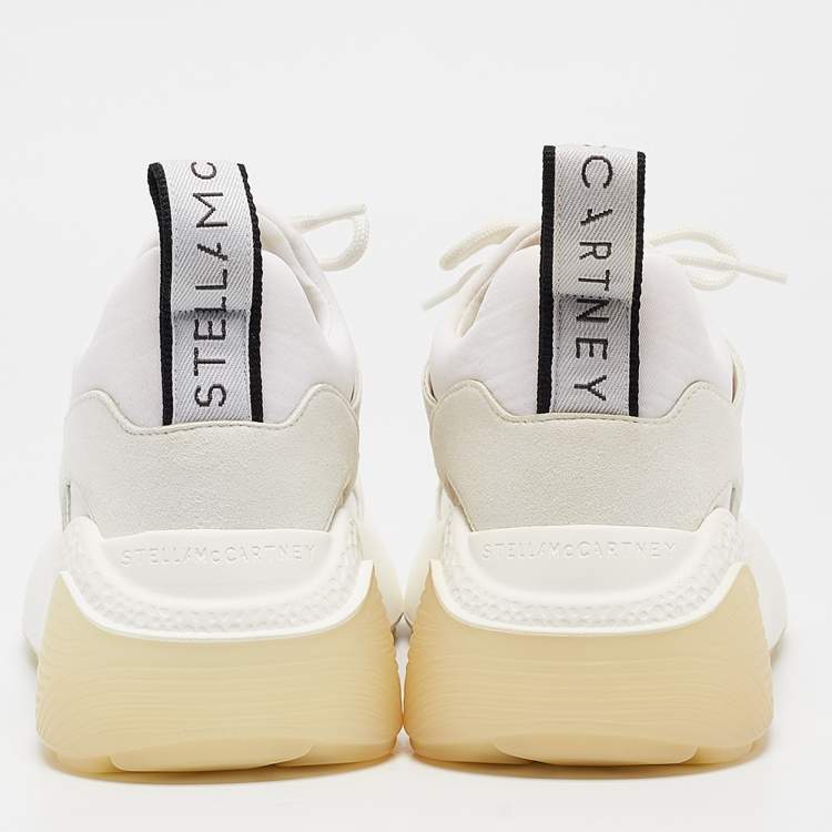 Pre Owned Stella McCartney Grey Faux Leather and Faux Suede Eclypse Lace Up Sneakers Size 38