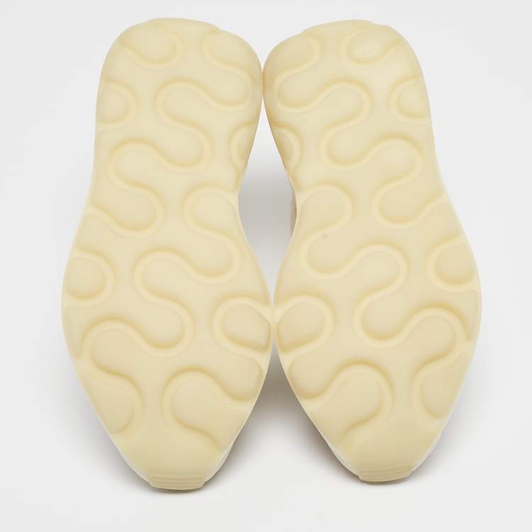 Pre Owned Stella McCartney White/Cream Faux Leather and Faux Suede Eclypse Sneakers Size 38