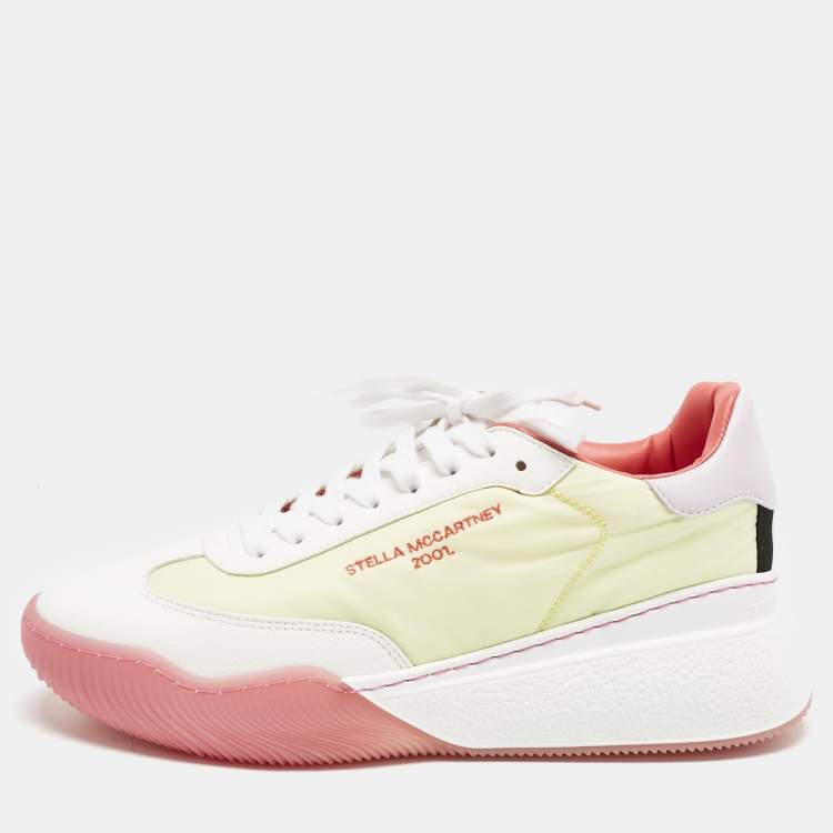 Pre Owned Stella McCartney Multicolor Faux Leather and Faux Suede Lace Up Sneakers Size 40