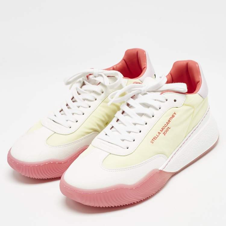 Pre Owned Stella McCartney Multicolor Faux Leather and Faux Suede Lace Up Sneakers Size 40