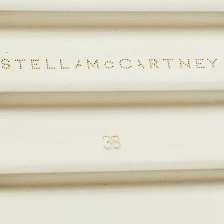 Pre Owned Stella McCartney Gold Faux Leather Elyse Sneakers Size 38