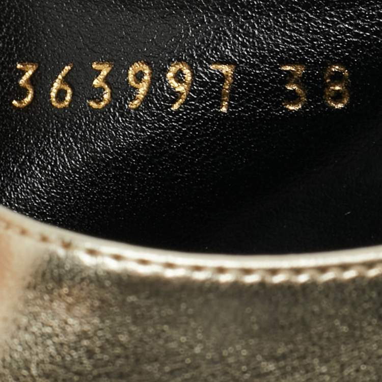 Pre Owned Stella McCartney Gold Faux Leather Elyse Sneakers Size 38