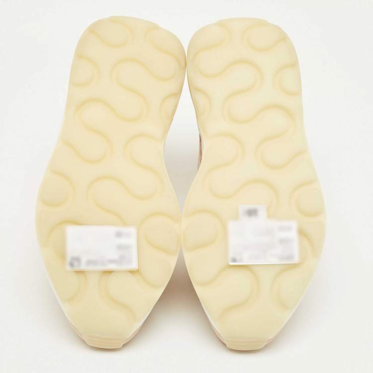 Pre Owned Stella McCartney Cream/White Fabric and Faux Leather Eclypse Lace Up Sneakers Size 39