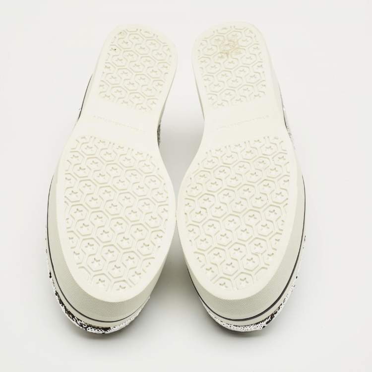 Pre Owned Stella McCartney Gold/Silver Sequin Binx Sneakers Size 40