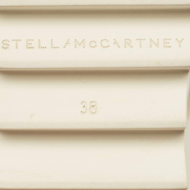 Pre Owned Stella McCartney Elyse Size 38 White Leather Ed Curtis Edition Wedge Ankle Strap Sandals