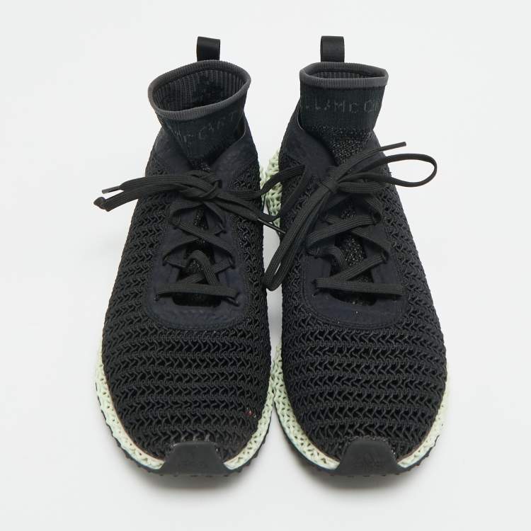Pre Owned Stella McCartney adidas Alphaedge 4D Size 40.5 Black Knit Fabric Lace Up Sneakers