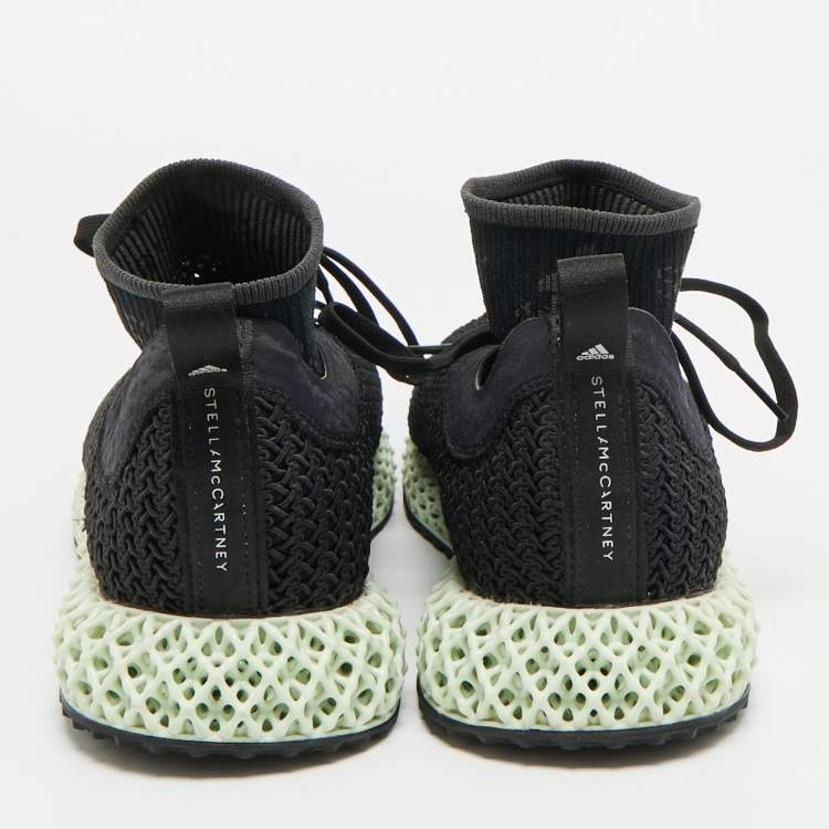 Pre Owned Stella McCartney adidas Alphaedge 4D Size 40.5 Black Knit Fabric Lace Up Sneakers