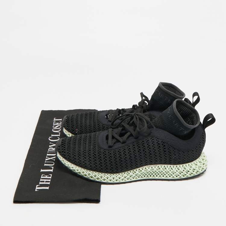 Pre Owned Stella McCartney adidas Alphaedge 4D Size 40.5 Black Knit Fabric Lace Up Sneakers