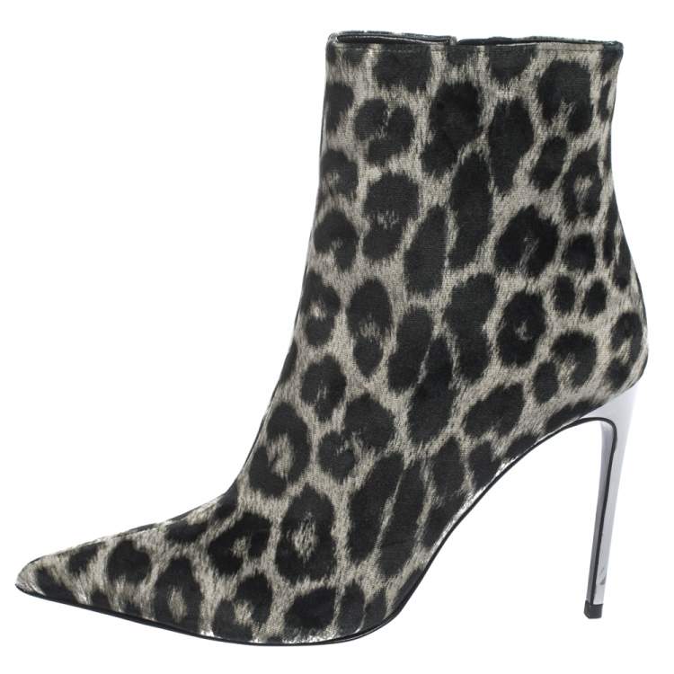 White leopard clearance booties