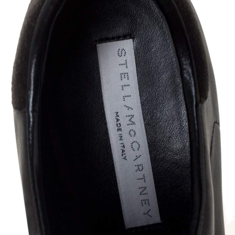 Pre Owned Stella McCartney Black Faux Leather Elyse Platform Lace Up Sneakers 40