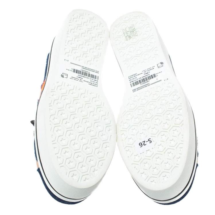 Pre Owned Stella McCartney Blue Denim Binx Star Platform Slip On Sneakers Size 40