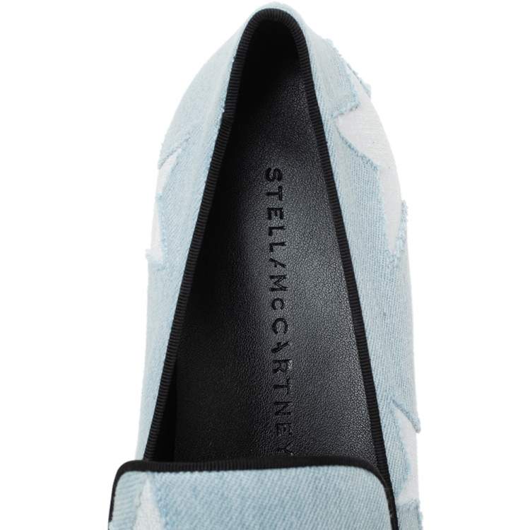 Pre Owned Stella McCartney Blue Denim Star Binx Platform Sneakers Size 40