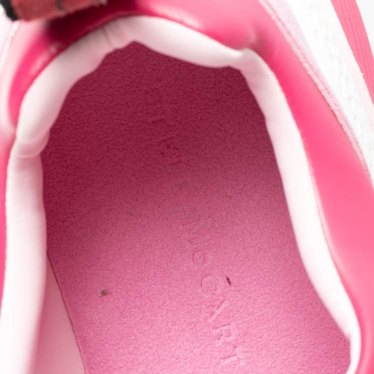 Pre Owned Stella McCartney Pink Faux Leather And Fabric Eclypse Velcro Strap Low Top Sneakers Size 40