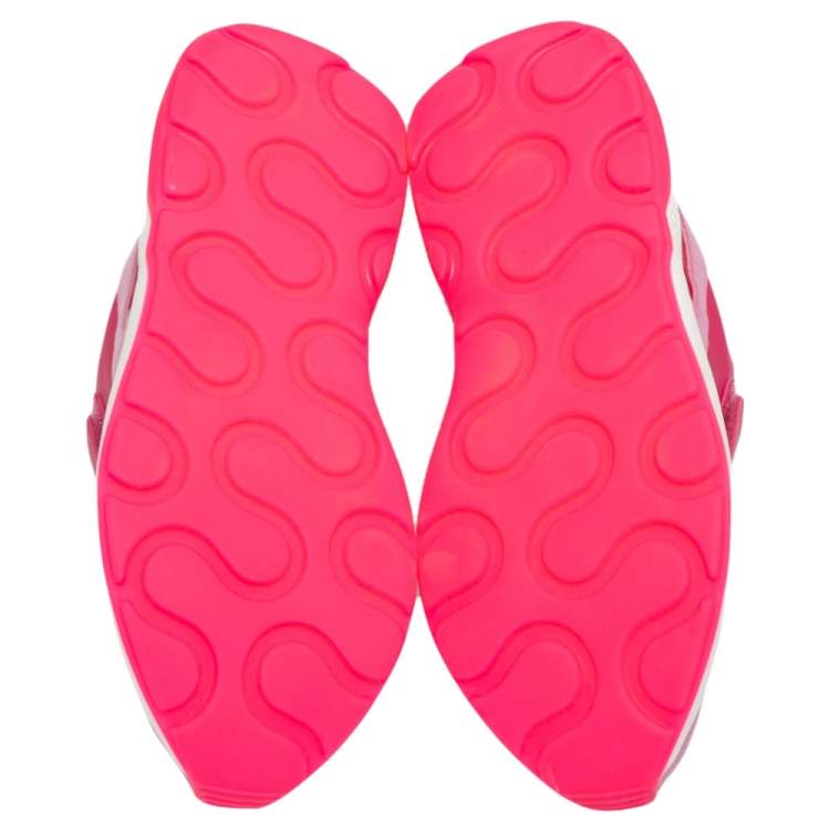 Pre Owned Stella McCartney Pink Faux Leather And Fabric Eclypse Velcro Strap Low Top Sneakers Size 40
