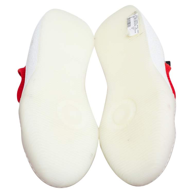 Pre Owned Stella McCartney Red Knit Fabric Slip On Sneakers Size 36
