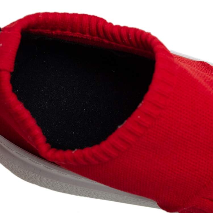 Pre Owned Stella McCartney Red Knit Fabric Slip On Sneakers Size 36