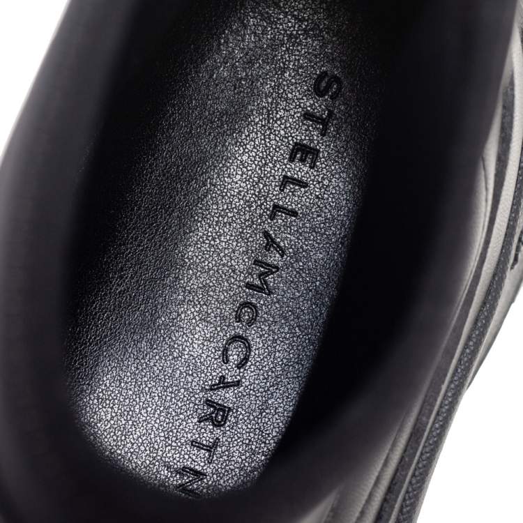 Pre Owned Stella McCartney Black Faux Leather and Fabric Chelsea Boots Size 39