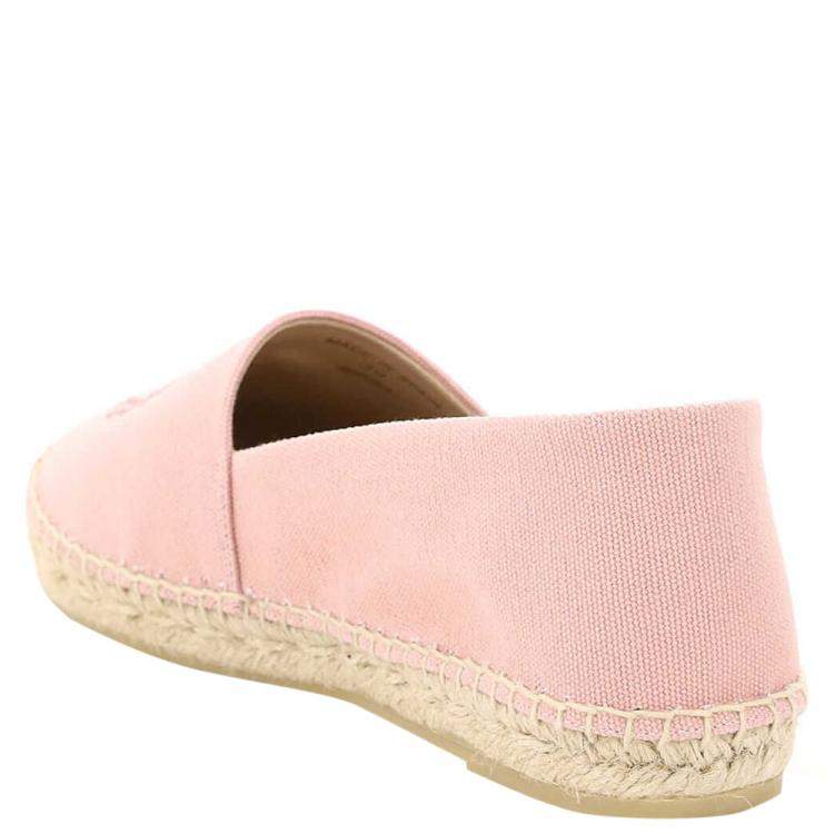 Pre Owned Stella McCartney Pink Canvas Rubber Selene Espadrilles Stella Logo Flats Size IT 37