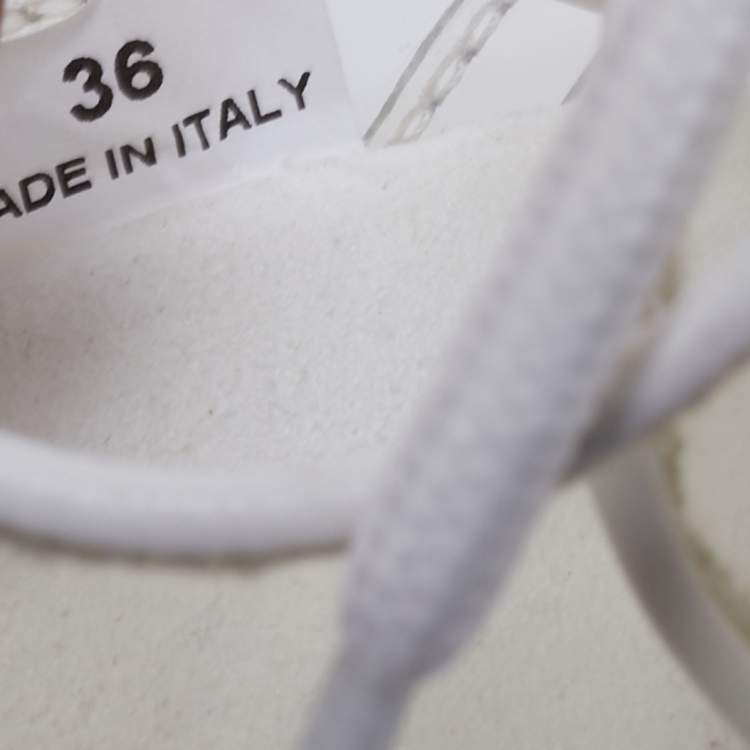 Pre Owned Stella McCartney White PVC And Faux Leather Eclypse Sneakers Size 36