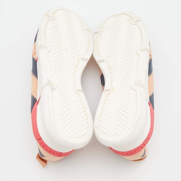 Pre Owned Stella McCartney Beige/Grey Elastic Slip on Sneakers Size 41