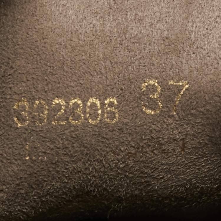 Pre Owned Stella McCartney Olive Green Faux Suede Leana Wedge Boots Size 37
